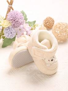Autumn/Winter Infant Boots, Plush Soft Sole With Anti-Slip Rubber Beads, Warm Shoes For 0-1 Year Old Infants - Apricot - View 5