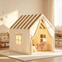 Tenda da gioco divertente per bambini, castello giocattolo per le faccende domestiche, con finestre/tende/tende per la porta, con borsa portaoggetti, base segreta/tenda per dormire per bambini e bambine, regalo per compleanno/Natale/Ringraziamento/Ognissanti, accessori e luci non inclusi - Multicolore - Visualizzare 11