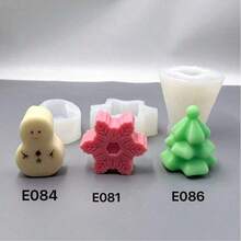 Christmas Tree Snowflake Snowman Silicone Mold DIY Christmas Series Handmade Soap Resin Diffuser Stone Plaster Decoration Silicone Mold - Christmas Tree Snowman Snowflake - View 1