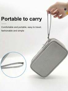 1pc Double Layer Digital Accessories Storage Bag, Universal Electronic Product Travel Cable Organizer, Suitable For Phone Storage Bag, Data Cable Organizer, Coin Purse, Jewelry Storage Bag With Compartments, Suitable For Power Bank,Bedroom Room Decor,Back To School - Multicolor - View 6