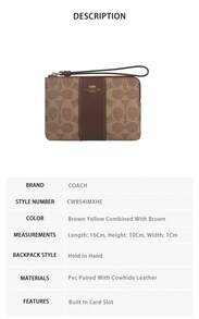Coach Printed Ladies' Clutch Bag CW854IMXHE - 棕黃色拼棕CW854IMXHE - 查看 8