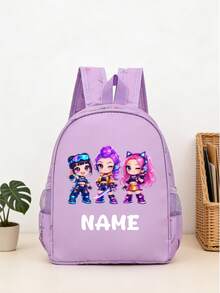 1pc Back To School Personalized Customized Backpack, Casual Versatile K-POP Theme Print, Zipper Closure Nylon Material, Adjustable Shoulder Straps, Hand-Carry, Suitable For School, Commuting, Shopping, Daily Use. Birthday Gift. - One Size - View 17