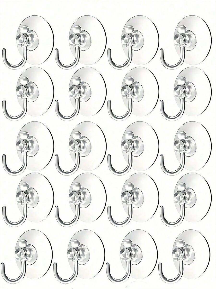 16/8pcs/1pc-Transparent Plastic Suction Cup Hooks, Multi-Functional Traceless Hooks, Strong Load-Bearing, Waterproof, Suitable For Windows, Glass, Shower, Bathroom And Kitchen Walls, Ideal For Daily Use, Holidays, Parties And Carnival Decoration, Christmas Wreath Hooks