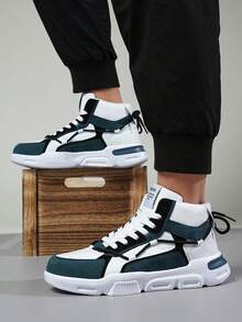 Men's Fashionable Contrast Color Letter Pattern Outdoor Dual-Use Sports Shoes - Blue and White - View 10