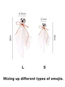 3pcs/1set Halloween Ghost Hanging Decor, Halloween DIY Ghost Fabric Texture Handmade Set, Horror Scene Decoration, Rustic Style Fabric Ghost Hanging Decor, DIY White Fabric Ghost Hanging Decor, Suitable For Door, Window, Party, Holiday, Random Style, 1pc - Multiple Styles - View 11