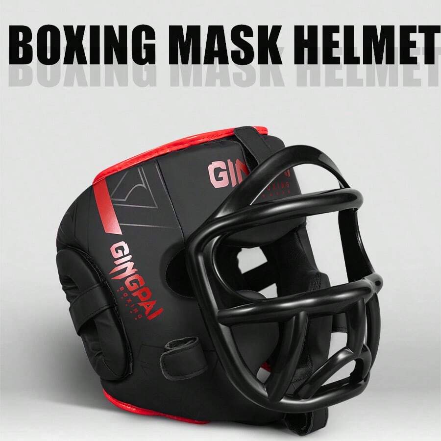 GINGPAI BOXING Youth Boxing Helmet Combat Adult Training Sanda Headgear Protective Face Mask Equipment Muay Thai Fighting Taekwondo