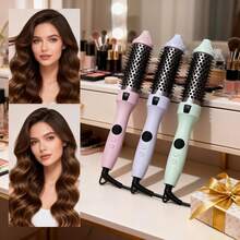 GENAI Hot Air Straightening Brush For Thick, Unruly Hair – 3-In-1 Styler For Straightening And Curling Hair, Heated Round Comb Attachment, Fast Heating Ceramic Technology, 3 Colors - EU C Type Plug(220-240V) - View 7