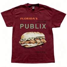 Cozy Publix Shirt, Pub Sub Vintage StyleShirt, Publix Sub Fans, Floridas FavoriteGrocery Store, Florida SupermarketMenswear Top Underwear Tshirt - 酒紅色 - 查看 3