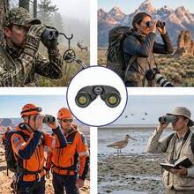 Fernglas mit 15-facher Vergrößerung FMC-Linsen leicht kompakt, tragbares Beobachtungsglas für  Erwachsene Vogelbeobachtung Wandern Reisen Outdoor - Schwarz 1St - Übersicht 6