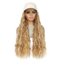 Baseball Cap Wig Hat With Natural Wavy Hair Extensions Attached Heat Resistant Synthetic Adjustable Hat Wig For Women Girls - Multicolor - View 2