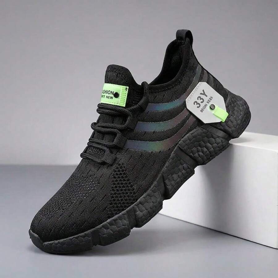 Couples Breathable Knit Sports Running Shoes - Lightweight Running Shoes, All-Season Gym, Jogging, Daily Wear - Lace-Up Closure Design, Ensures Comfortable Fit - Suitable For Casual And Formal Occasions, Gym Shoes, Fashion Design, Comfortable Fit, Multi-Functional Shoes, Active Lifestyle, Men's And Women's Sports Shoes