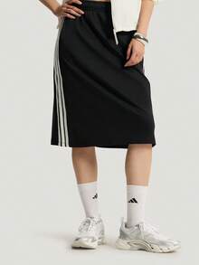 Adidas New Summer FAV SKT Versatile Sporty Casual Women's Knee-Length Skirt - Black and White - View 3