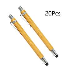 Custom Text Logo Capacitive Stylus Bamboo Ballpoint Pen, Bamboo Writing Tool, Stationery Gift, Natural Desk Accessory, Ballpoint Pen, 2-In-1 Pen, Touch Pen, Creative Bamboo Ballpoint Pen Office Stationery Gift Promotional Pen - Multicolor - View 12