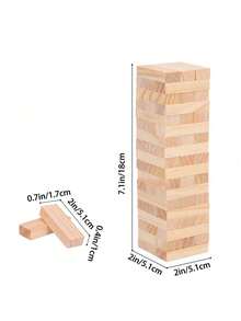54片裝 Jenga 木製積木平衡塔派對遊戲，多米諾積木，經典木製積木，倒塌塔積木，適合派對與聚會，遊戲之夜首選 - 彩色 - 查看 5