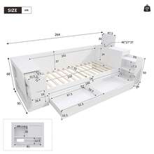 Sofa Bed Frame 90 X 200 Cm - Multi-Functional With Storage Space - White - View 5