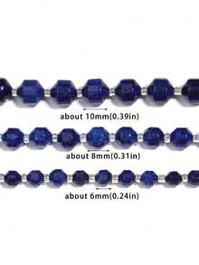  1 Strand 6/8/10mm Natural Lapis Lazuli Round Rondelle Cylinder Faceted Loose Spacer Stone Bead For Jewelry Making DIY Bracelets Accessories - Multicolor - View 6