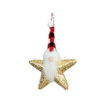New Christmas Decoration Sequin Pentagram Santa Claus Ornament Home Christmas Tree Decoration Pendant W3HA - Red - View 2