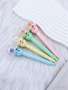 1pc Cute Basketball Shaped Ballpoint Pen, Creative Fun Stress Relief Pen, Black Ink Smooth Writing, Suitable For Back To School, First Day Of School - Multicolor - View 3