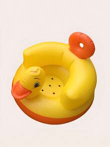 1pc Yellow Duck Theme Foldable Inflatable Baby Sofa, Baby Sitting Support Chair, Anti-Fall Seat, Floor Cushion For Sitting Posture Training - Multicolor - View 5