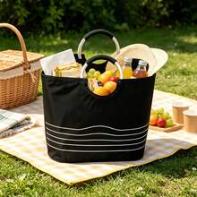 Foldable Large Capacity Shopping Tote Bag, Multi-Functional Food Storage & Carrying Bag, Suitable For Travel & Takeout, Reusable Supermarket Retail Grocery Storage Basket - Multicolor - View 11