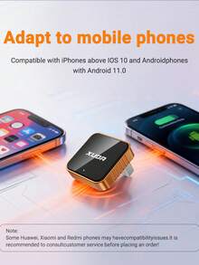 XUDA 新款 Mini CarPlay AI Box，無線 CarPlay 與 Android 2 合 1 車載主機，有線轉無線功能，支援 2.4-5.0 GHz WiFi 5，時尚便攜式車用 CarPlay 接收器，適用於 99% 配備有線 CarPlay 與 Android 功能的汽車 - E - View 10