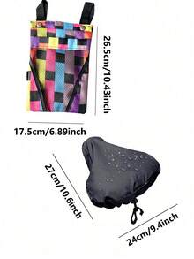 1pc/2pcs Bicycle Front Bag, Dual Pocket Design, Can Hold Water Bottle, Phone And Keys, Made Of Thick Wear-Resistant Waterproof Fabric, One-Click Storage For Small Items During Cycling - Multicolor - View 9