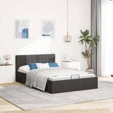 vidaXL Storage Bed, Hydraulic Upholstered Bed, Double Bed, Bedroom Bed, Fabric Bed, Bed Frame, Bed Base With Storage, Dark Granite, 180x200cm - Dark Grey - View 13