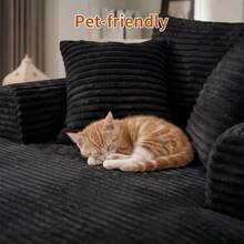 YQzyphyna 40.5'' Boneless Cloud Sofa Bed – Deep Seat Cushion No Assembly Required, Modern Fluffy Loveseat Couch For Living Room & Bedroom,For Small Spaces, Apartment, Movie Night - 黑色 - 查看 6