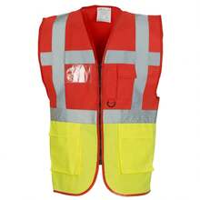 Yoko Unisex Adult Executive Hi-Vis Waistcoat - Red/Yellow - View 1