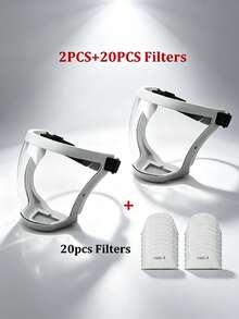 Set de Máscara de Protección Facial Transparente con Hebilla Ajustable - Máscara Facial para Deportes y Montar para Trabajo, Esmerilado, Deshierbe y Protección contra el Corte de Césped - Varios estilos - Ver 6