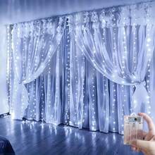 Battery Powered Fairy Curtain Lights, String Lights For Yard, Background Wall Decoration, Suitable For Wedding, Christmas, Halloween, Party, Holiday Lighting, Camping Decoration, Patio Decoration, Home Lighting, Room Decoration, Garden Decoration, 8 Lighting Modes, 100/200/300/600LED, Outdoor String Lights, All Season Use, 4 Colors Optional Bedroom Curtain Lights - Battery Box Curtain Light String - View 26