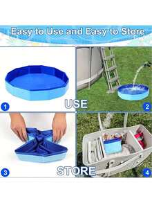 Large PVC Pet Bath Tub, Portable Folding Water Pool, Swimming Pool, Sand Pit For Small And Large Dogs, Cats, Cleaning - Multicolor - View 5