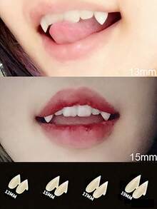 1 Pair Resin Fangs, Suitable For Cosplay Props, Vampire Teeth, Zombie Teeth, Tiger Teeth, Halloween,Spooky,Dark / Gothic,Party / Party Decoration - View 1