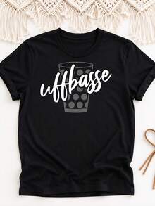 T-shirt Palzer Uffbasse Pfalz International Print, stile Y2K, oversize, unisex, per uomo e donna, stile retrò anni 2000, streetwear, vestibilità ampia con stampa grafica. - Indietro - Visualizzare 1