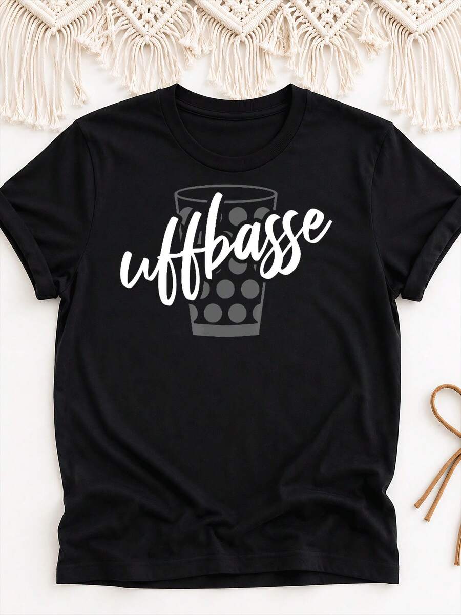 T-shirt Palzer Uffbasse Pfalz International Print, stile Y2K, oversize, unisex, per uomo e donna, stile retrò anni 2000, streetwear, vestibilità ampia con stampa grafica. - Indietro - Visualizzare 1