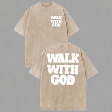Magliette Estive (T-Shirt 230g) in Cotone Lavato con Grafica Religiosa "Jesus Over Everything", T-Shirt Oversize Casual a Maniche Corte con Collo Tondo, Morbida e Stile Retrò - AP01 - Visualizzare 1