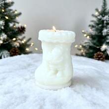 شمعة معطرة على شكل بوت ثلج عيد الميلاد، قطعة ديكور منزلية، 1 قطعة - 1PC - مشاهدة 12
