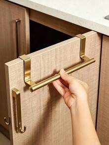 1pc No-Drill Single Bar Towel Rack, Over-The-Door Hanging Towel Bar, Multi-Functional Storage Rack Suitable For Bathroom, Kitchen, Dorm, Back To School Essential, Summer Must-Have, Birthday Gift, Travel And Vacation Essential - Multicolor - View 1