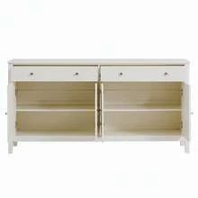 Stylish White Dining Sideboard With 2 Drawers And 4 Doors - Elegant Buffet For Kitchen, Living Room - 白色 - 查看 6