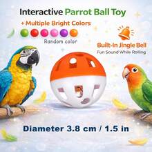 15pcs/10pcs/5pcs/1pc Bird Bell Ball Toy, Jingle Sound Diameter 3.8cm (1.5 Inch), Colorful Cat Teaser Dog Teaser Parrot Toy Ball, Built-In Bell, Interactive Bird Cage Toy, Suitable For Budgies, Cockatiels, Lovebirds And Other Small Birds, Perfect Holiday Gift For Pets - View 3