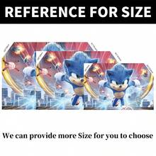Authorized 1PC Healing Adventure Sonic Theme Birthday Party Decoration Backdrop (82.7x59.1/59.1x39.4/39.4x29.5 Inch), Suitable For Boys Girls Birthday Party Background, Children Newborn Cake Table Party Wall Decoration Banner, Outdoor Indoor Photography Photo Backdrop Props - Multicolor - View 4