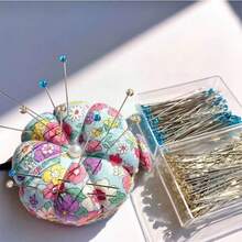 200Pcs Box Light Blue & Yellow Crystal Glass Head Pins - Durable Straight Pins & Quilting Pins, Suitable For DIY Crafts, Sewing And Garment Making - Multicolor - View 4
