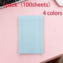 100 Sheets Colorful Horizontal Lined Sticky Notes, Portable Self-Adhesive Memo Pads, Aesthetic Stationery For Students & Office Workers, Back To School School Supplies - one-size - View 13