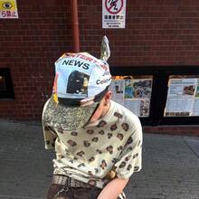 1pc New Style Unisex Spring/Summer Outdoor Curved Brim Hip Hop Headwrap Hat, Skateboard Style Printed Baseball Cap - Multicolor - View 2