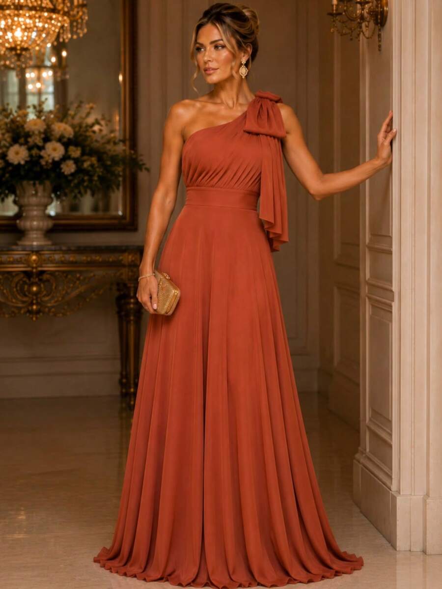 Women Dresses - Burnt Orange - View 1