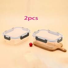 1pc Glass Lunch Box Set, Microwave Bowl, Lunch Container, Fresh-Keeping & Heat-Insulating Bento Box, Freezer , Dishwasher , Leak-Proof Food Container, Home Kitchen Supplies, Kitchen Accessories - Multicolor - View 10