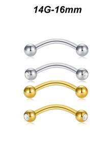 4pcs Small Belly Button Rings 14G 316L Steel Belly Piercing For Women Navel Rings Hypoallergenic Eyebrow Lip Daith Rook Piercing Jewelry 8-18MM - Small Belly Piercing Ring - View 8