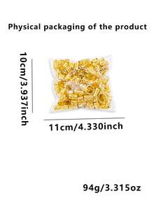 264pcs Multi-Shape Hair Rings With Stretchy Design - Shaped Spring Snake Adjustable Alloy Hair Cuffs, Boho Hair Jewelry For Girl's Braids(Without Box) - Gold - View 6