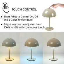 Kexinlighting Cordless Rechargeable LED Desk Lamp With Touch Dimmer & Color Changing Function, USB-Powered (No External Power Needed) - Adjustable Arm, Rust-Resistant Metal Construction - For Home, Office, Study, Bedroom, Bar - One Size Fits All - View 10