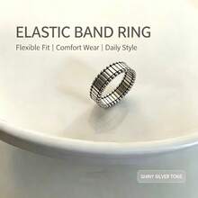 1pc Korean Niche Silver Asymmetrical Geometric Ring, Ins Popular Minimalist Style Hand Accessory, Unique 3D Cut Design With High-End Texture, Simple And Sleek Without Bulk, Stunning For Single Or Layered Wear, Open Adjustable To Fit Various Finger Sizes - Set - View 3